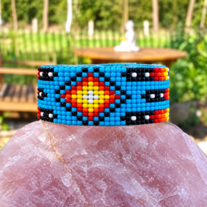 Handgemaakte lichtblauwe Miyuki kralen armband