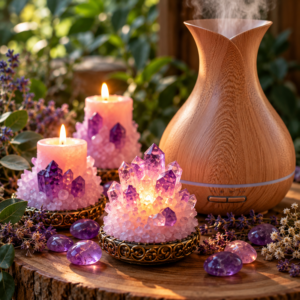 Druppelvormige aroma diffuser houtlook 100 ml