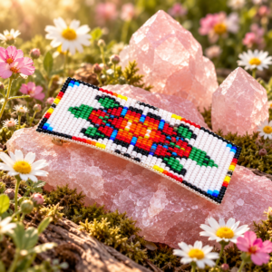 Handgemaakte Miyuki Kralen Haarclip - Schildpad met Regenboogrand