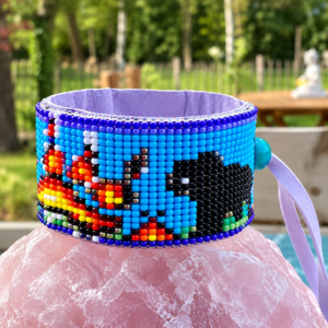 Handgeweven Miyuki Kinder Kralenarmband – Beer & Vuur