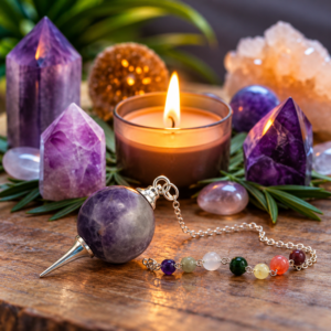 Amethist Bolpendel met Chakra Ketting - Intuïtie, Rust & Spirituele Afstemming