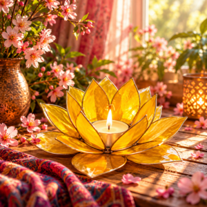Chakra Lotus Sfeer Verlichting Groot – Geel