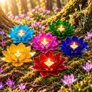 Lotus Sfeerverlichting Groot - Complete Set van 6 Chakra Kleuren - Balans & Harmonie