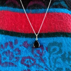 Obsidiaan Hangertje Met Zilveren Ketting 46 cm - MEER INFO