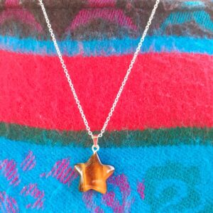 Tijger oog Hanger - Ster -met zilveren ketting - MEER INFO