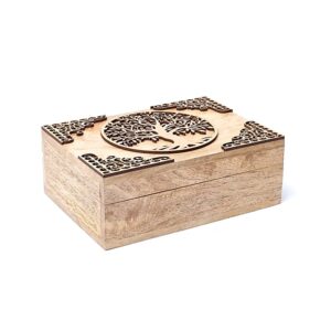 Tarotdoos met LEVENSBOOM mangohout