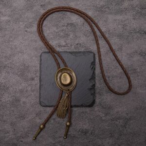 Bolo Tie Cowboyhoed - Messinglook & Lederlook